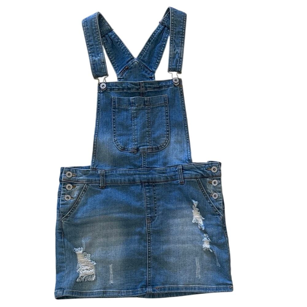 Tinseltown Denim Overalls Skirt